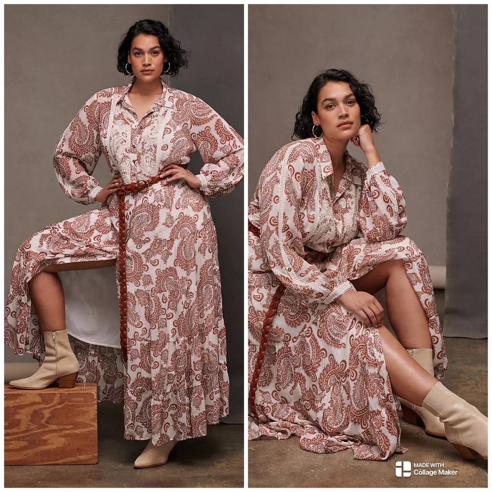 Anthropologie Allaire Maxi Shirtdress Size XL